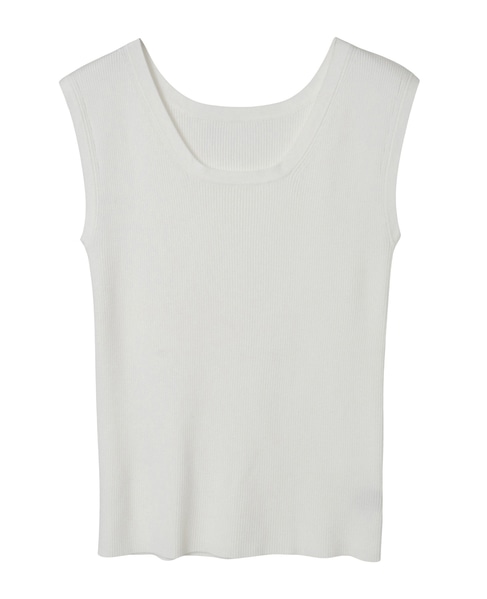 ハイゲージリブノースリーブプルオーバー 詳細画像 オフホワイト 12