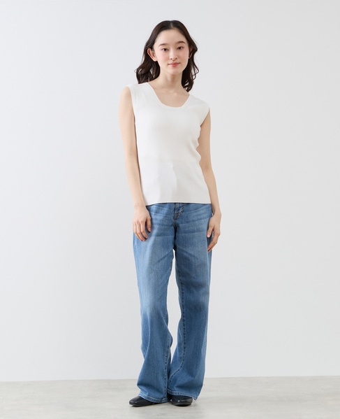 ハイゲージリブノースリーブプルオーバー 詳細画像 オフホワイト 2