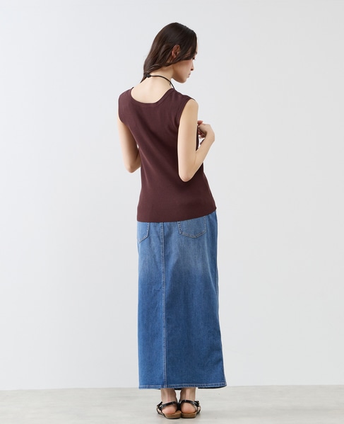 ハイゲージリブノースリーブプルオーバー 詳細画像 ブラウン 7