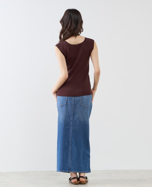 ハイゲージリブノースリーブプルオーバー 詳細画像 ブラウン 9