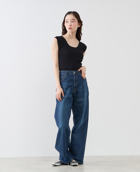 ハイゲージリブノースリーブプルオーバー 詳細画像 ブラック 2