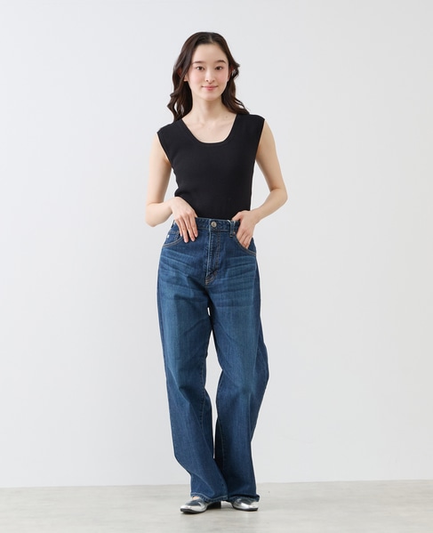 ハイゲージリブノースリーブプルオーバー 詳細画像 ブラック 3