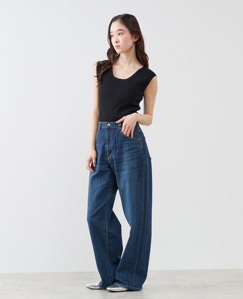 ハイゲージリブノースリーブプルオーバー 詳細画像 ブラック 4