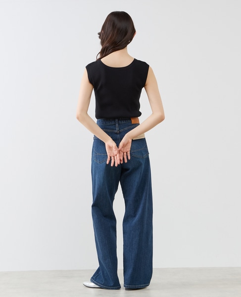 ハイゲージリブノースリーブプルオーバー 詳細画像 ブラック 6