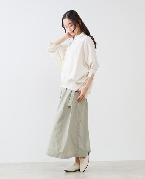 【LOURMARIN】コットンリネン天竺ドルマンニット 詳細画像 オフホワイト 5