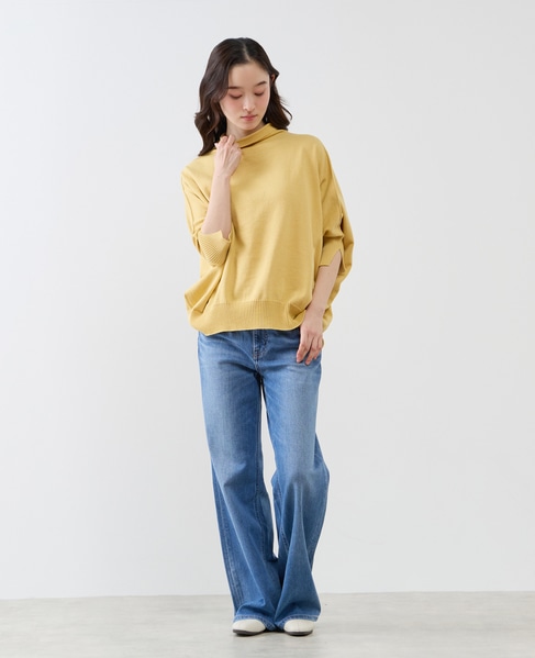 【LOURMARIN】コットンリネン天竺ドルマンニット 詳細画像 イエロー 4