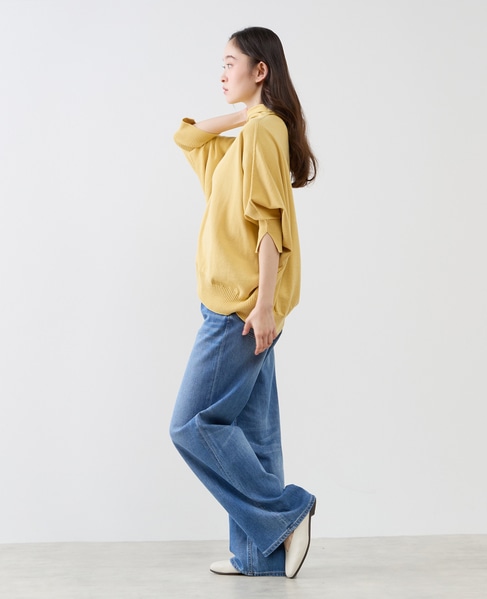 【LOURMARIN】コットンリネン天竺ドルマンニット 詳細画像 イエロー 5