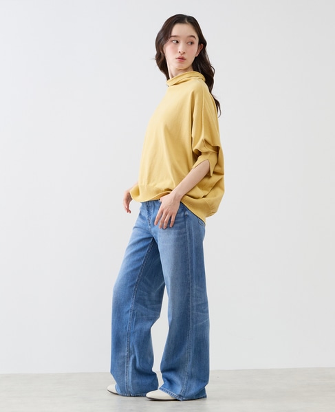 【LOURMARIN】コットンリネン天竺ドルマンニット 詳細画像 イエロー 6