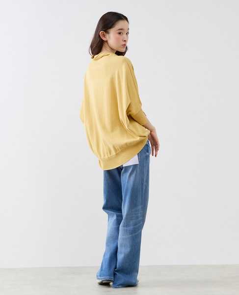 【LOURMARIN】コットンリネン天竺ドルマンニット 詳細画像 イエロー 9