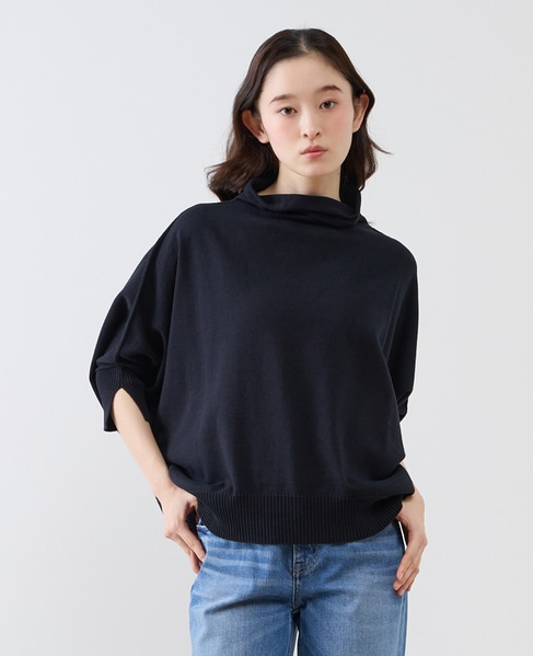 【LOURMARIN】コットンリネン天竺ドルマンニット 詳細画像 ブラック 1