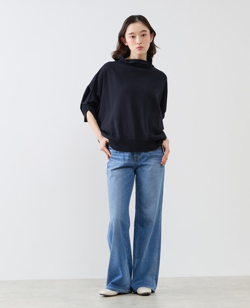 【LOURMARIN】コットンリネン天竺ドルマンニット 詳細画像 ブラック 2