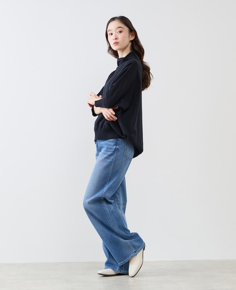 【LOURMARIN】コットンリネン天竺ドルマンニット 詳細画像 ブラック 5