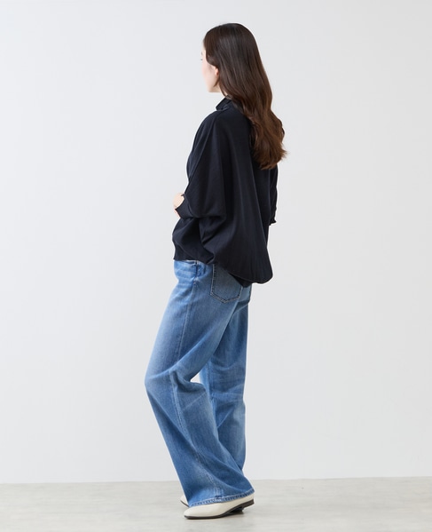 【LOURMARIN】コットンリネン天竺ドルマンニット 詳細画像 ブラック 7