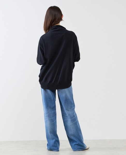 【LOURMARIN】コットンリネン天竺ドルマンニット 詳細画像 ブラック 8