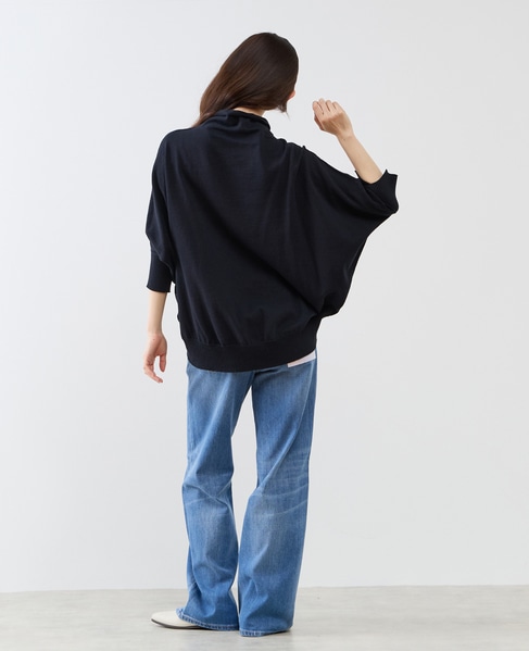 【LOURMARIN】コットンリネン天竺ドルマンニット 詳細画像 ブラック 9