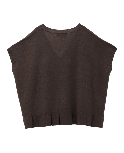 【LOURMARIN】裾フリルVネックジレ 詳細画像 ブラウン 10