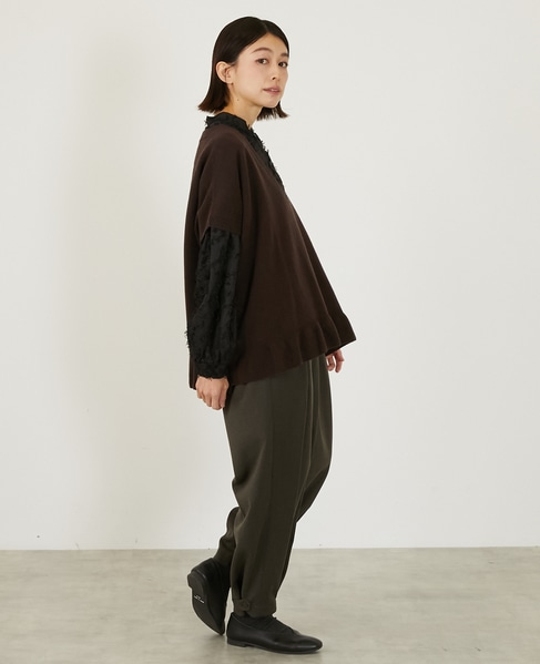 【LOURMARIN】裾フリルVネックジレ 詳細画像 ブラウン 5