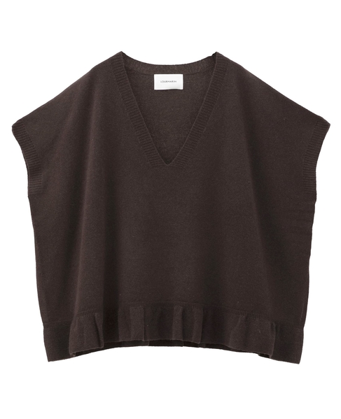 【LOURMARIN】裾フリルVネックジレ 詳細画像 ブラウン 9