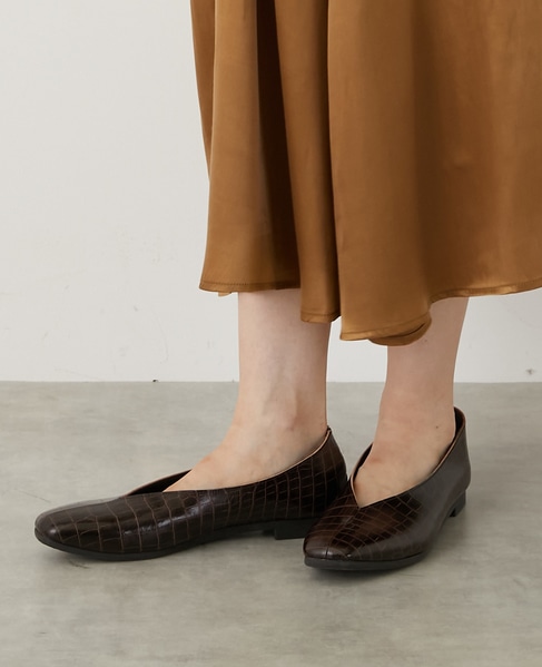 《追加》Vカットフラットシューズ 詳細画像 ブラウン 2