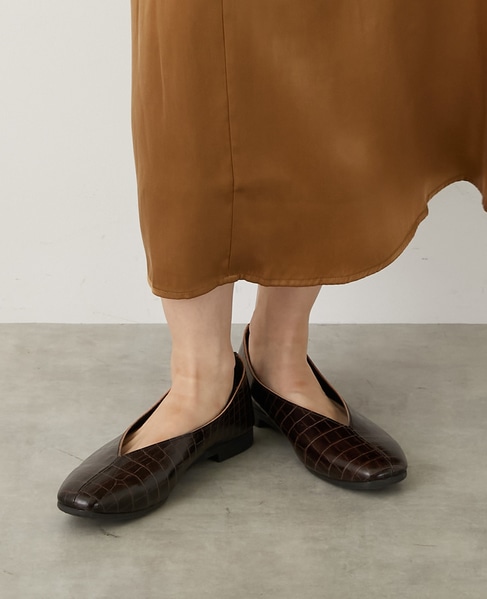 《追加》Vカットフラットシューズ 詳細画像 ブラウン 5