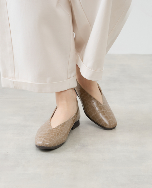 Vカットフラットシューズ 詳細画像 ベージュ 7