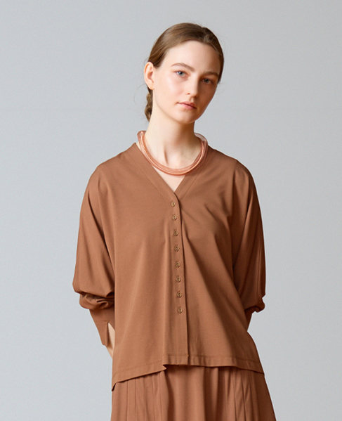 【LOURMARIN】Vネックドルマンカーデ 詳細画像 ブラウン系その他 1