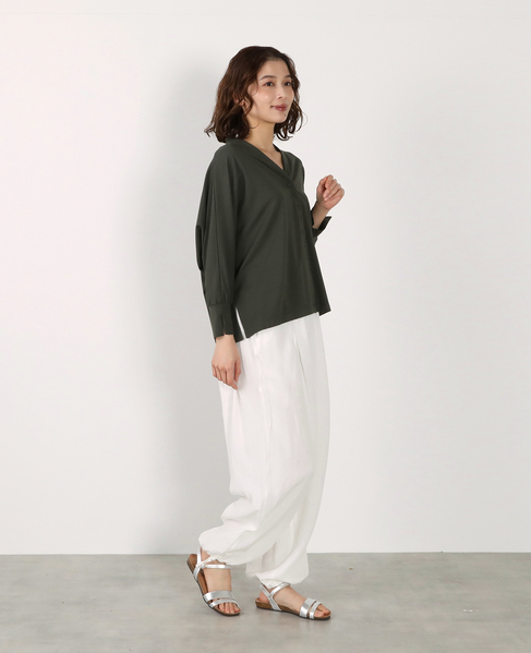 【LOURMARIN】Vネックドルマンカーデ 詳細画像 カーキ 10