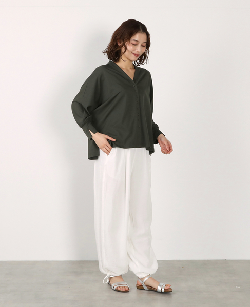 【LOURMARIN】Vネックドルマンカーデ 詳細画像 カーキ 11