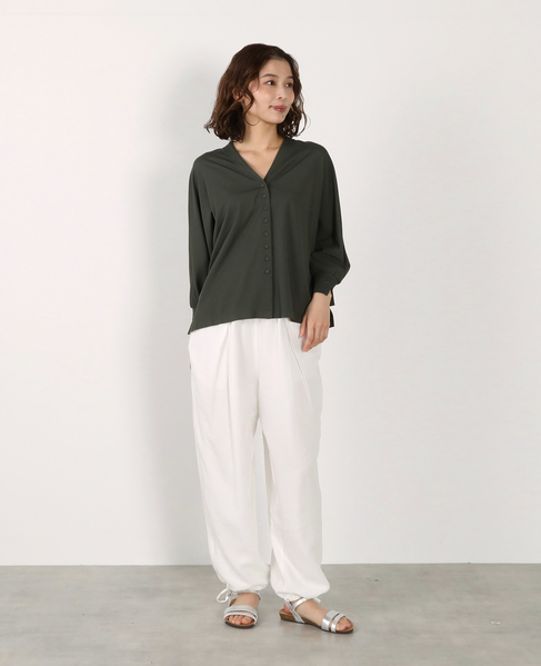 【LOURMARIN】Vネックドルマンカーデ 詳細画像 カーキ 12