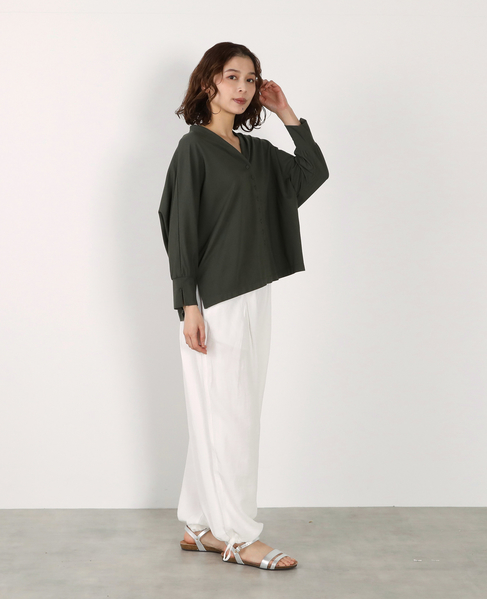 【LOURMARIN】Vネックドルマンカーデ 詳細画像 カーキ 8