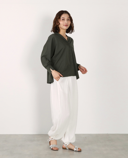 【LOURMARIN】Vネックドルマンカーデ 詳細画像 カーキ 9