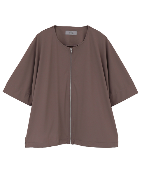 【Allease/オールイーズ】ハーフスリーブジップ 詳細画像 ブラウン 1