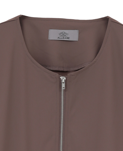 【Allease/オールイーズ】ハーフスリーブジップ 詳細画像 ブラウン 3