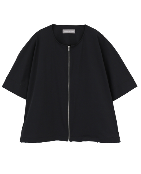 【Allease/オールイーズ】ハーフスリーブジップ 詳細画像 ブラック 1