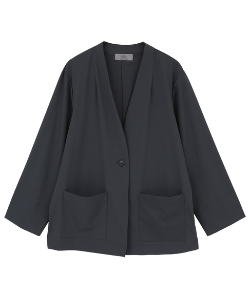 【Allease/オールイーズ】ノーカラージャケット 詳細画像 チャコールグレー 1