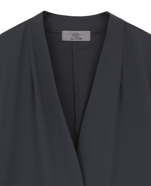 【Allease/オールイーズ】ノーカラージャケット 詳細画像 チャコールグレー 3