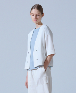 ダブル6分袖カーディガン