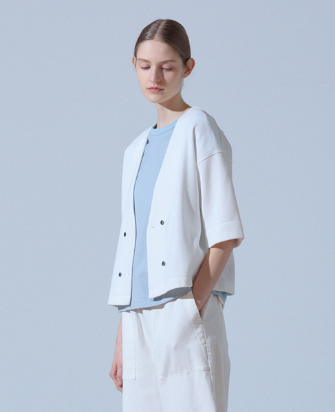 ダブル6分袖カーディガン 詳細画像 オフホワイト 1