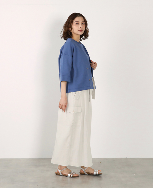 ダブル6分袖カーディガン 詳細画像 ブルー 11