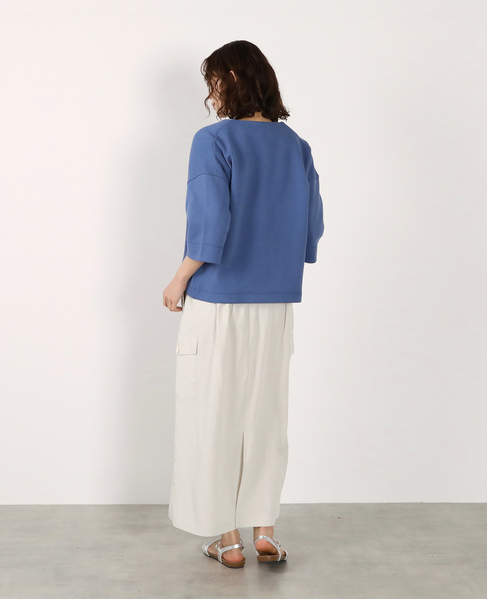 ダブル6分袖カーディガン 詳細画像 ブルー 8