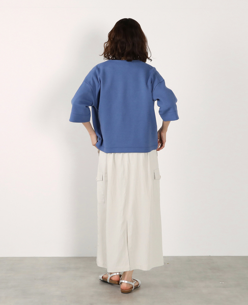 ダブル6分袖カーディガン 詳細画像 ブルー 9