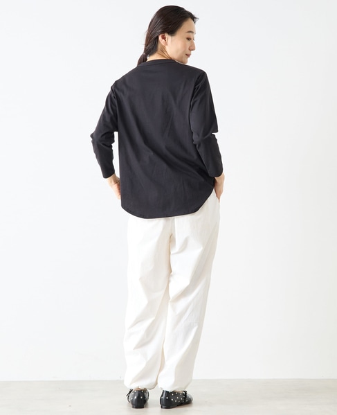 《定番》ラウンドヘムロングスリーブTシャツ 詳細画像 ブラック 4