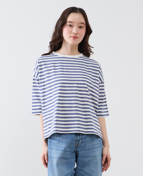 リラックス5分袖Tシャツ 詳細画像 ブルー 1