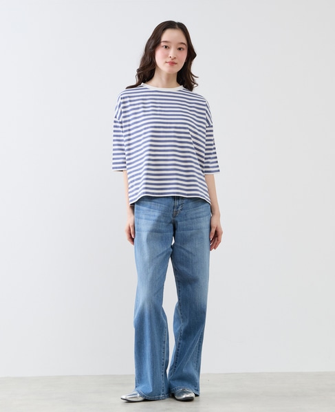 リラックス5分袖Tシャツ 詳細画像 ブルー 2