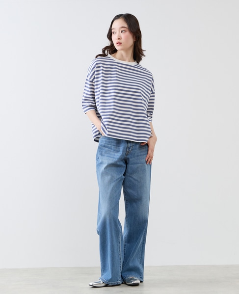 リラックス5分袖Tシャツ 詳細画像 ブルー 3