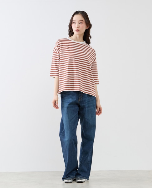 リラックス5分袖Tシャツ 詳細画像 ブラウン 2