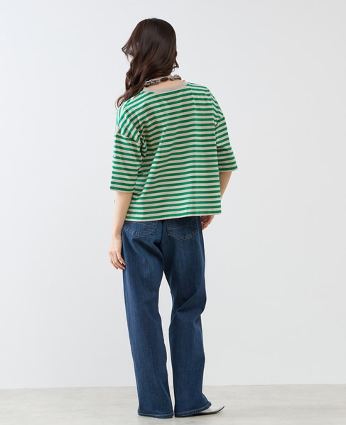 リラックス5分袖Tシャツ 詳細画像 グリーン 8