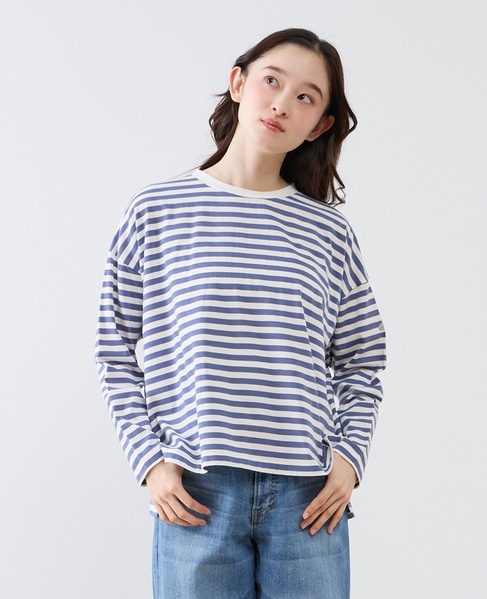 リラックス長袖Tシャツ 詳細画像 ブルー 1