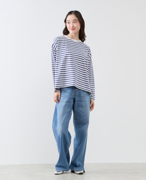 リラックス長袖Tシャツ 詳細画像 ブルー 3