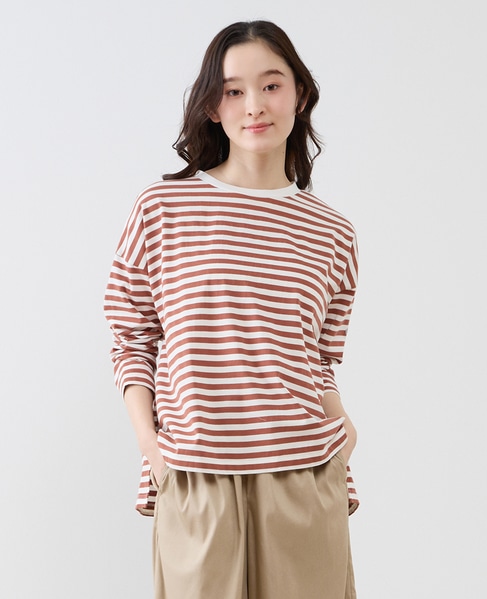 リラックス長袖Tシャツ 詳細画像 ブラウン 1